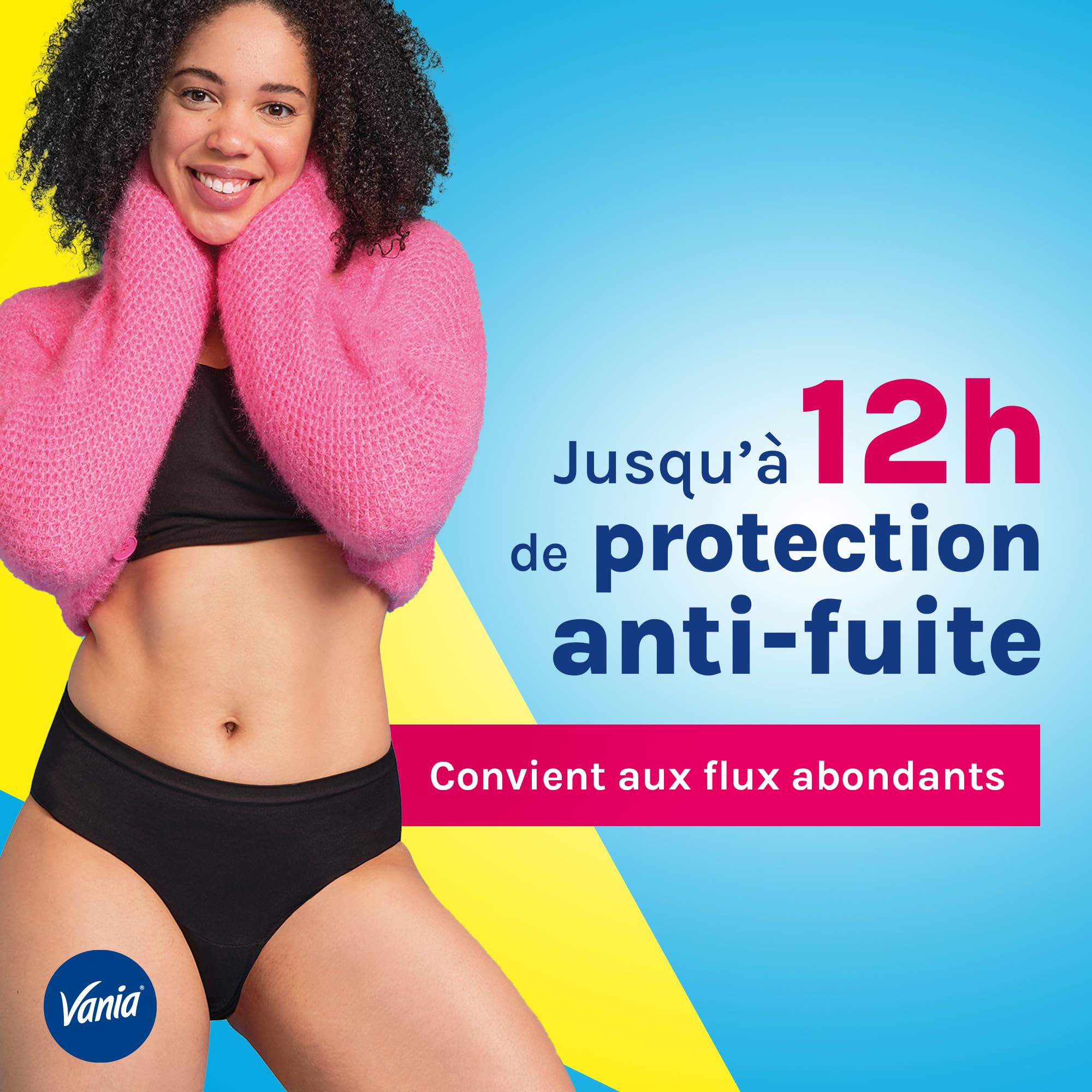 Vania – Culotte de Règles Flux Abondant (Lot de 2, Taille XL/XXL) – Culotte menstruelle confortable, absorbante et réutilisable – Lavable en machine avec jusqu'à 12h de protection anti-fuite