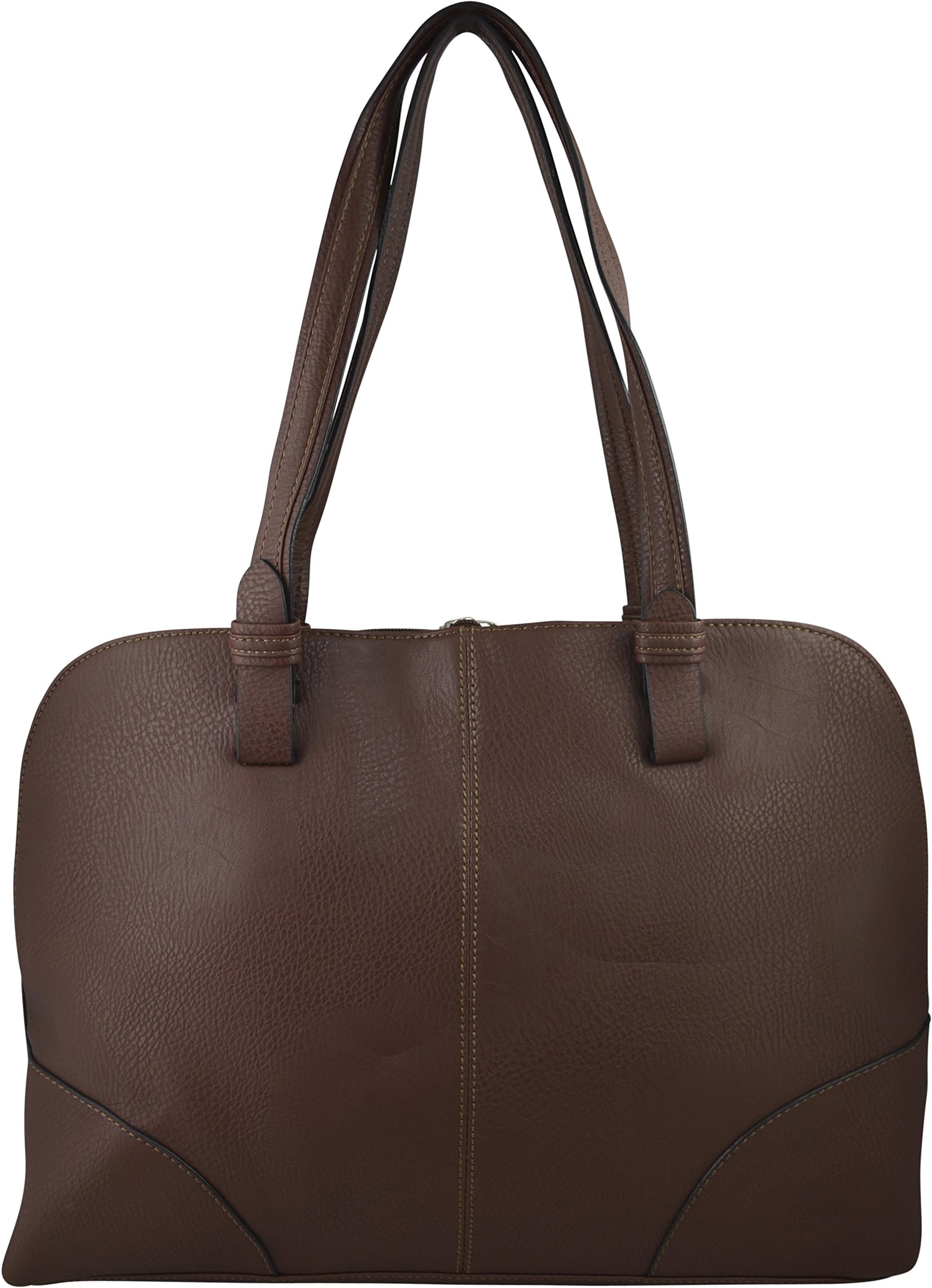 Sorella Elegant Work Tote, Business Women's Laptop Tote Bag With Padded Compartment For Computer Up To 14.5" - Brown