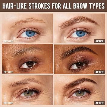 iMethod 2-Pack Eyebrow Pens with Brush - Eyebrow Pencils for Women 4-Tip & 2-Tip Brow Makeup Set for All Brow Types, Natural Hair-Like Brows, Waterproof, All-Day Wear, Light Brown