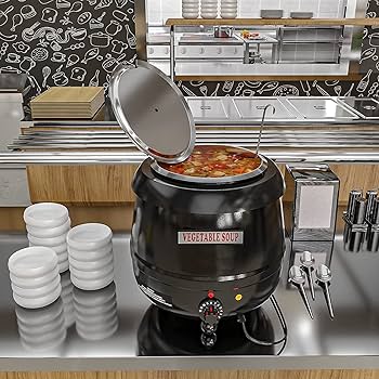 Amazon.com: YBSVO 11 Qt. Round Black Countertop Food/Soup
