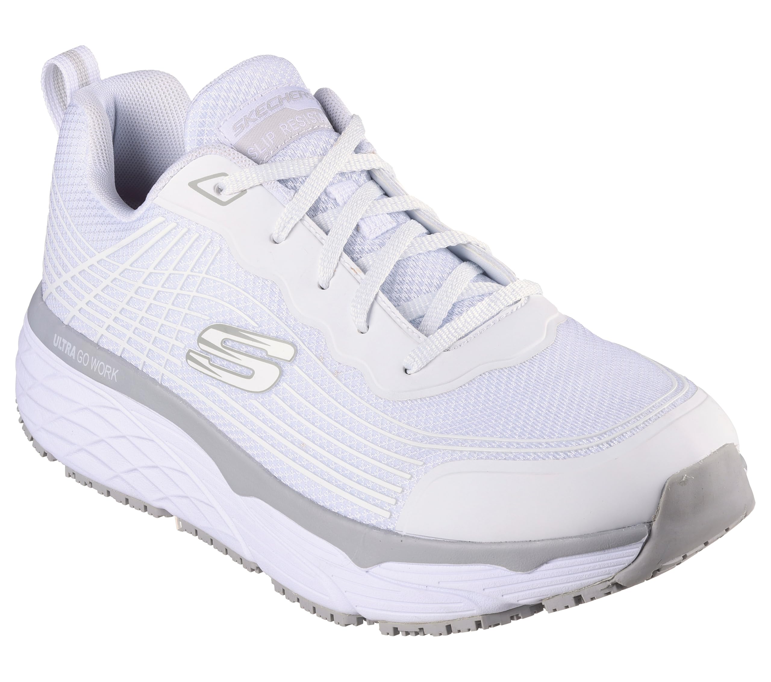 Skechers Men's Max Cushioning Elite Sr Rytas Sneaker, White Textile Synthetic, 9.5 UK