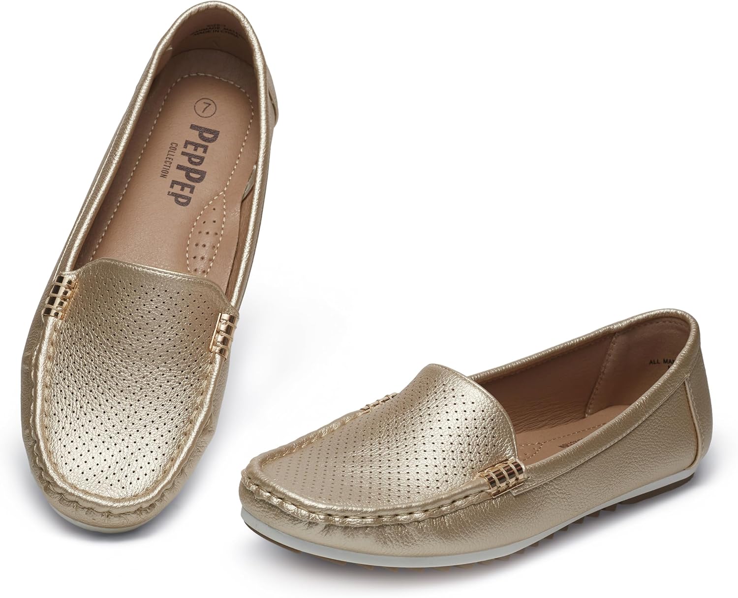 Women's Comfortable Loafers, Soft Lightweight Synthetic Leather Slip-On Flats, Classic Moccasin Non-Slip Driving Shoes for Daily Office Walking