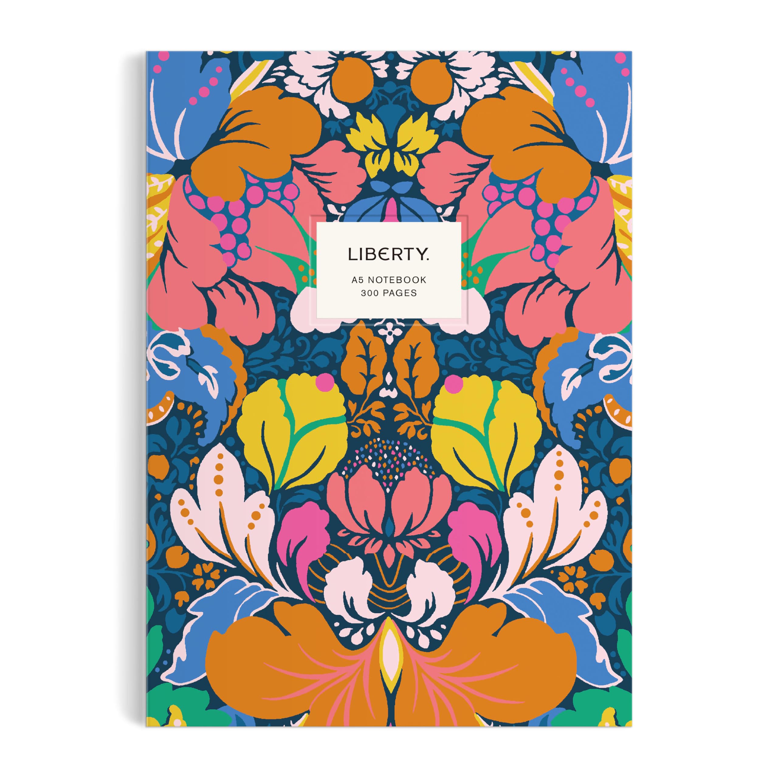 Galison Liberty Glastonbury – Multifunctional Premium A5 Journal with Bright Floral Patterned Artwork Includes 300 Lined Pages