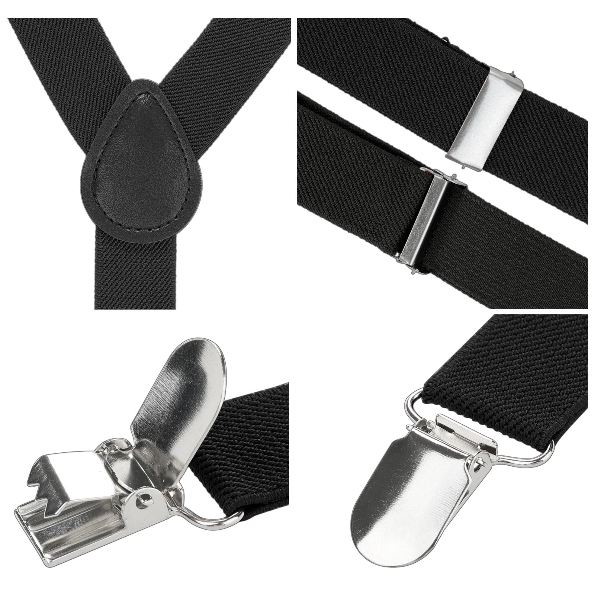 Allegra K Lady Woman Adjustable Metal Clamp Elastic Suspenders Braces
