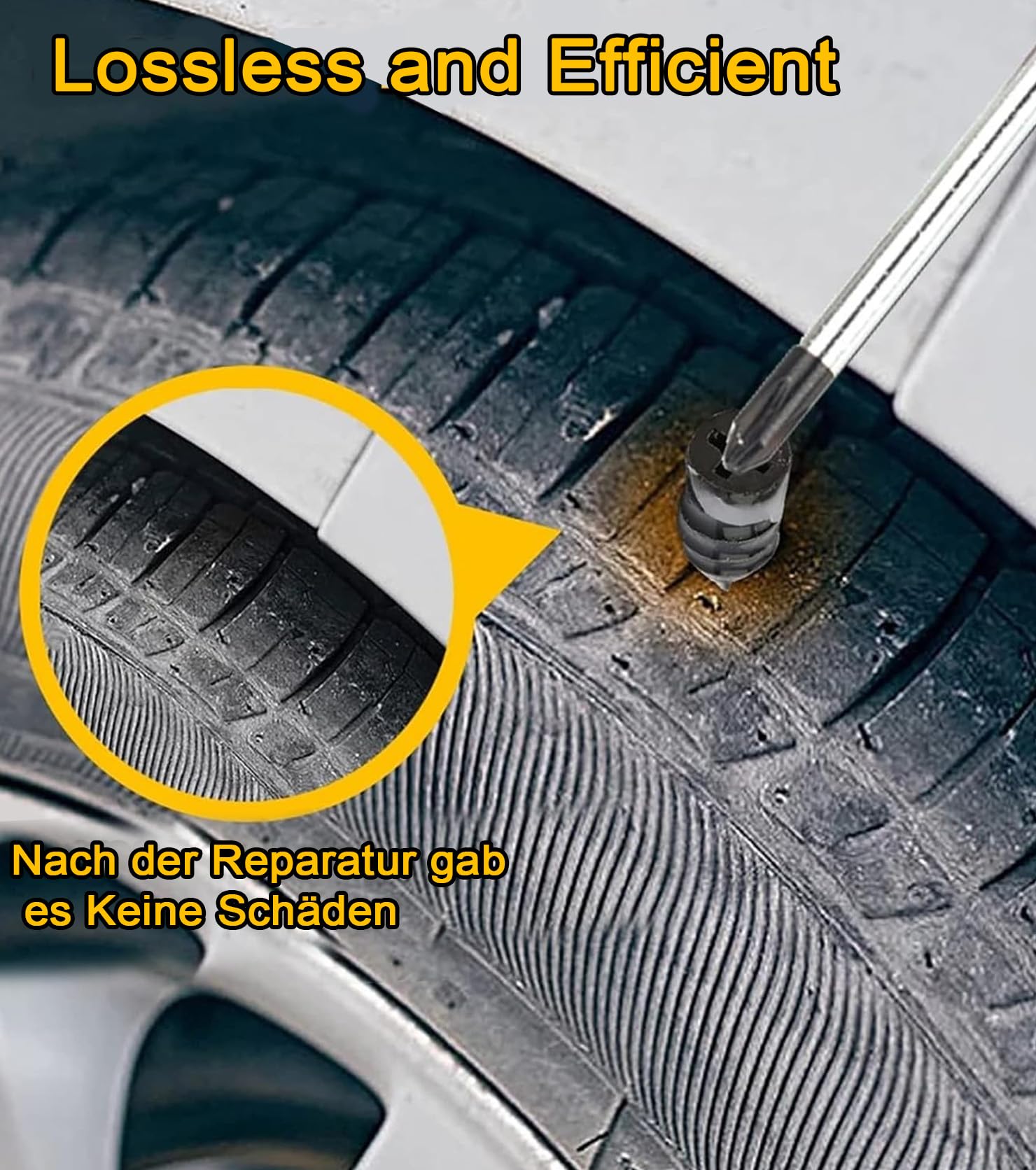 Zestaw do naprawy opon, 20 sztuk awaryjnych gwoździ próżniowych do naprawy opon, zestaw naprawczy do samochodów, motocykli, pojazdów, ciężarówek (10S + 10L)