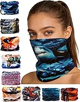 Vista 21 de KINREE 9PCS Face Mask Bandanas Headband Head Wrap Scarf Neck Warmer Headwear Balaclava for for Dust Sun Wind