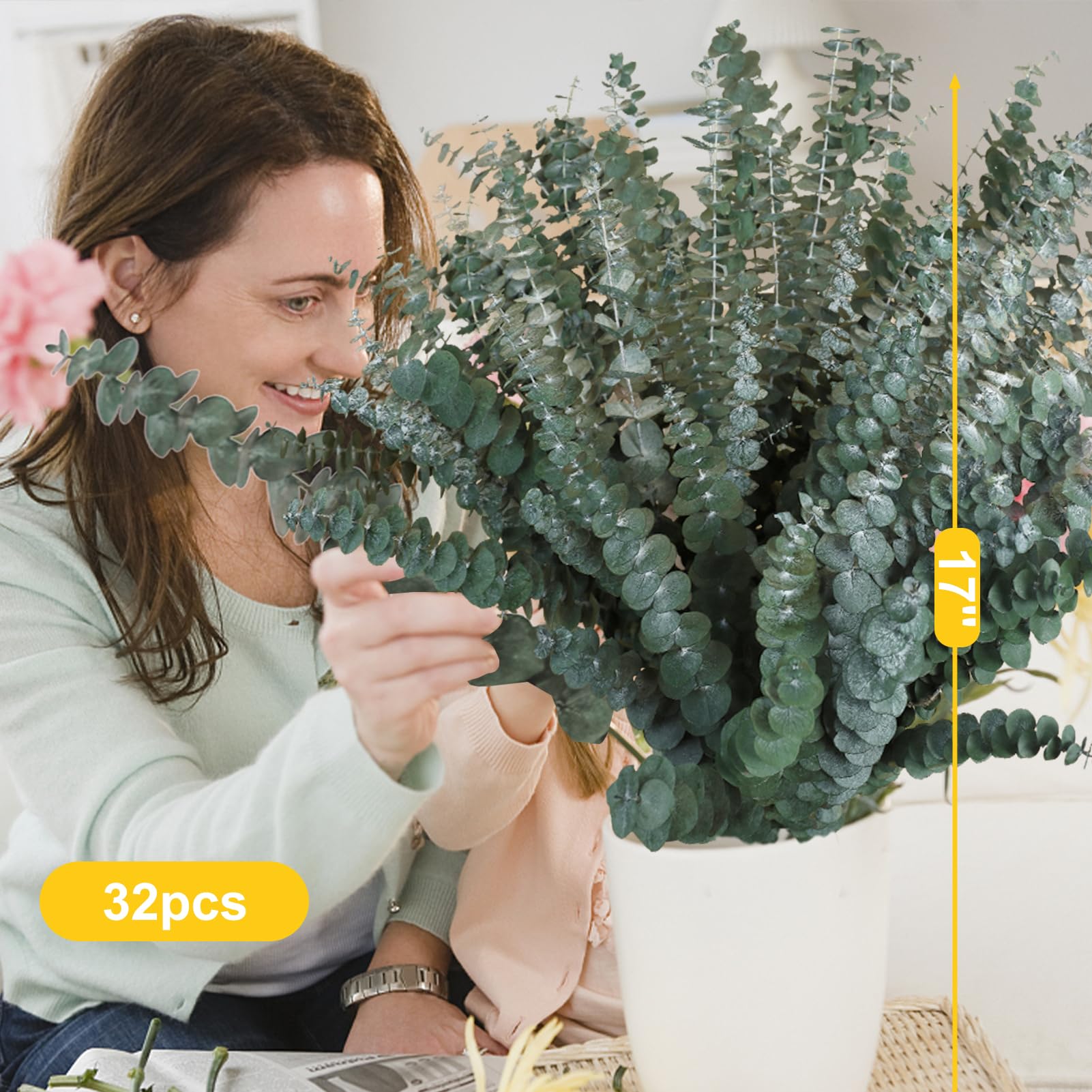 Branches Eucalyptus Décoration Bouquet D'Eucalyptus Séché 10 Branches - Pour Salle De Bain Et Maison - 38-48 Cm Décoration Naturelle