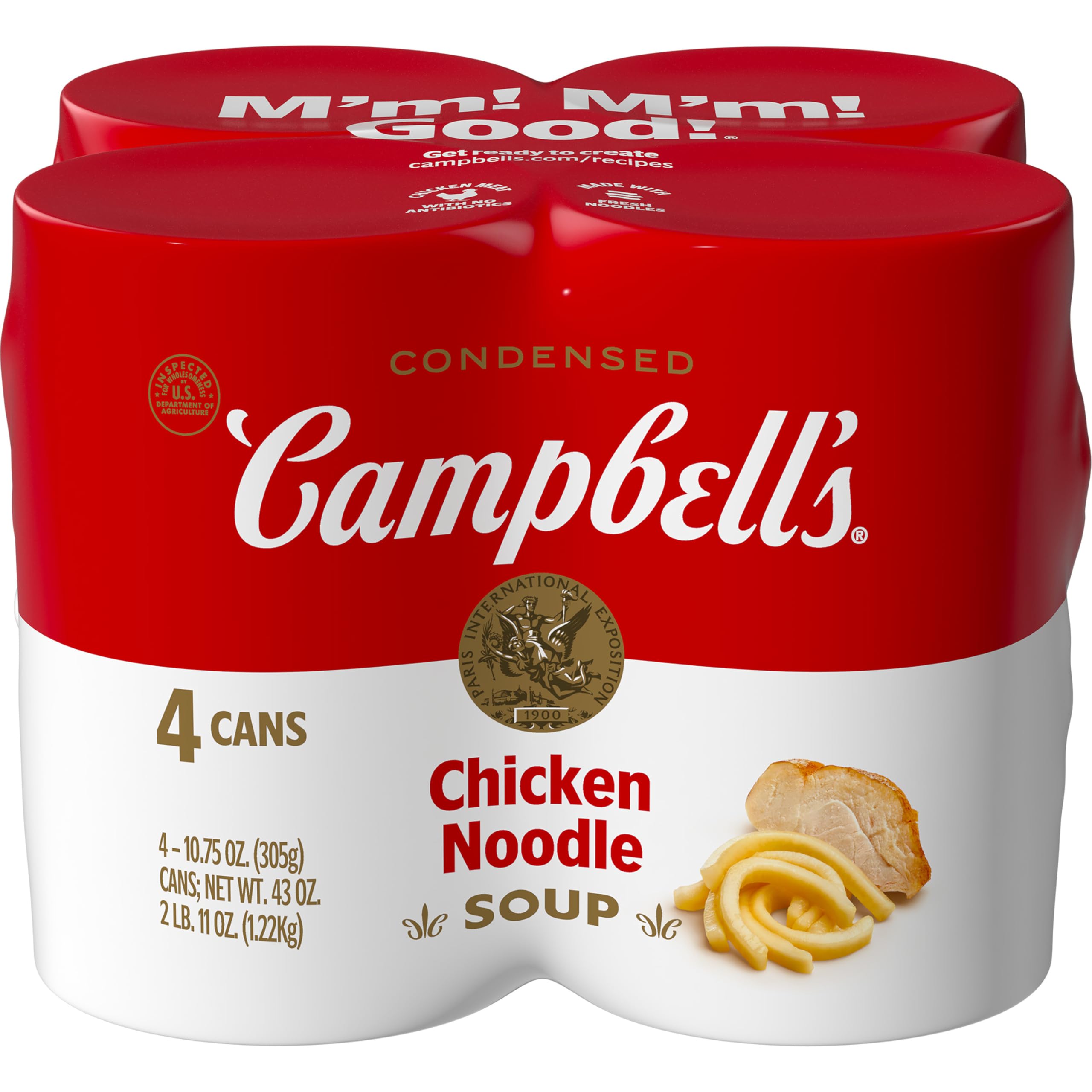Campbell's Condensed Soup, Chicken Noodle, Campbell's 10.75 oz (4 Pack) Campbell's Condensed Soup, Chicken Noodle, 10.75 Ounce (Pack of 4) by Campbell's