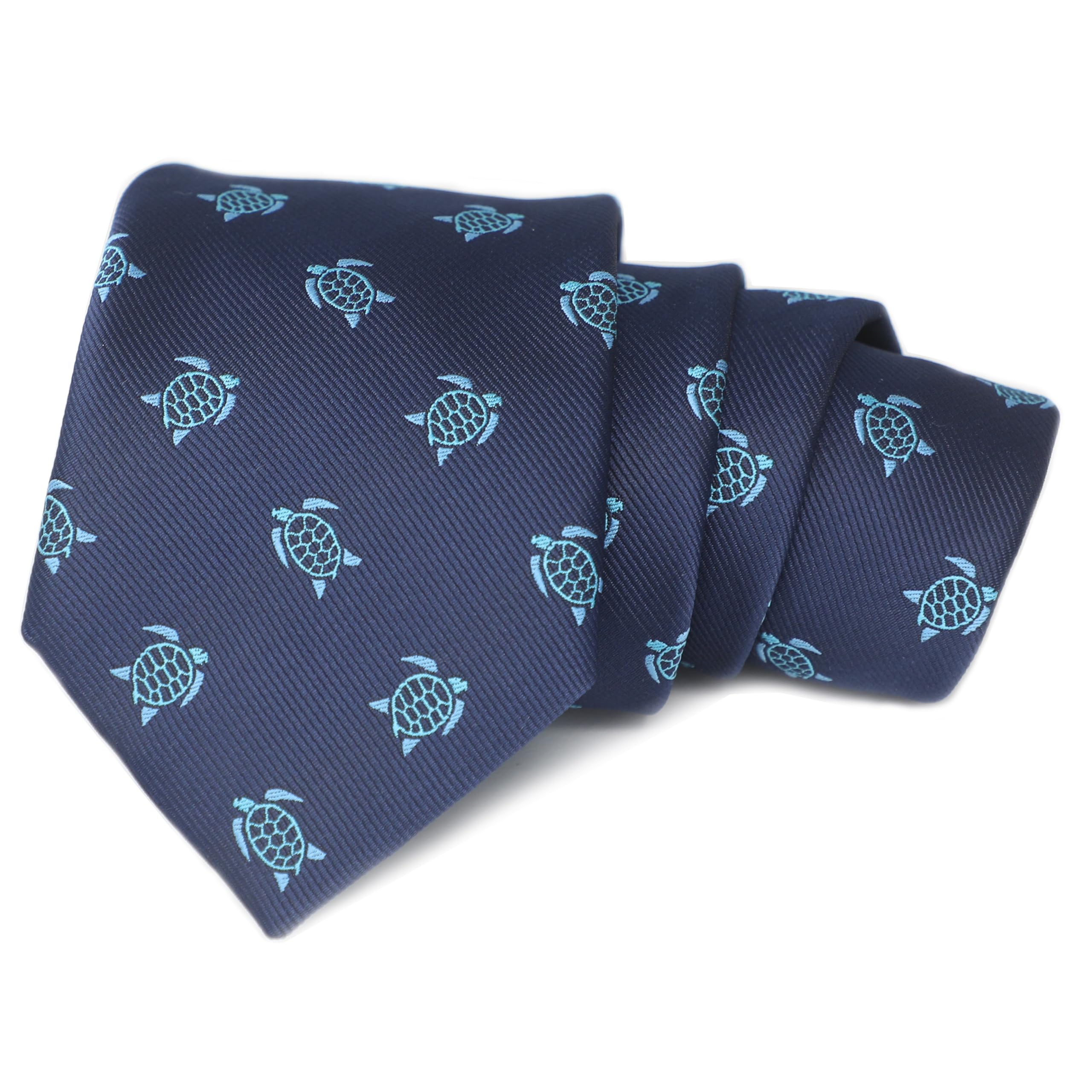 MENDEPOT Men Necktie Matching Tie Bar Set Fancy Animal Sports Tie And Clip Gift Set In Box (Sea Turtle)