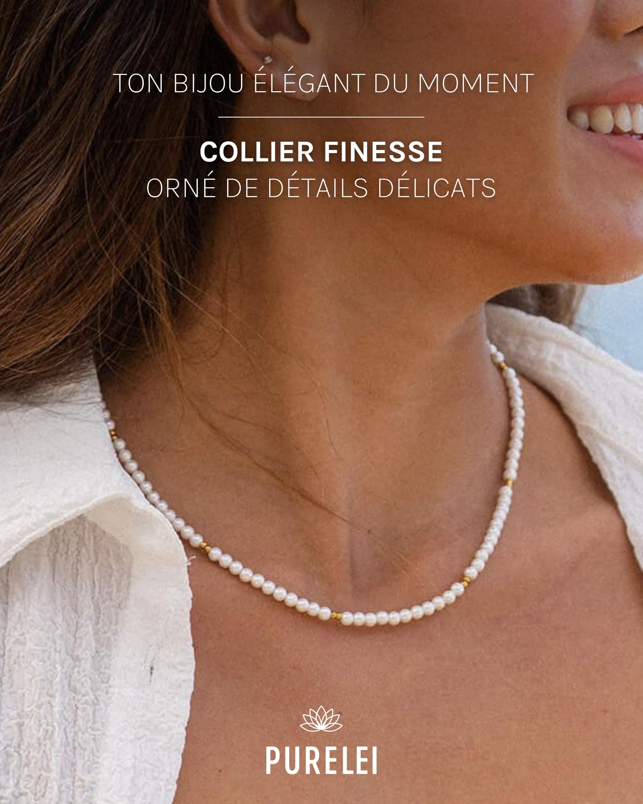 Purelei Finesse Bijou pour Femmes – Collier pour Femmes en Acier Inoxydable Durable – Résistant à l'Eau – Longueur réglable 40-45 cm – Collier pour votre style