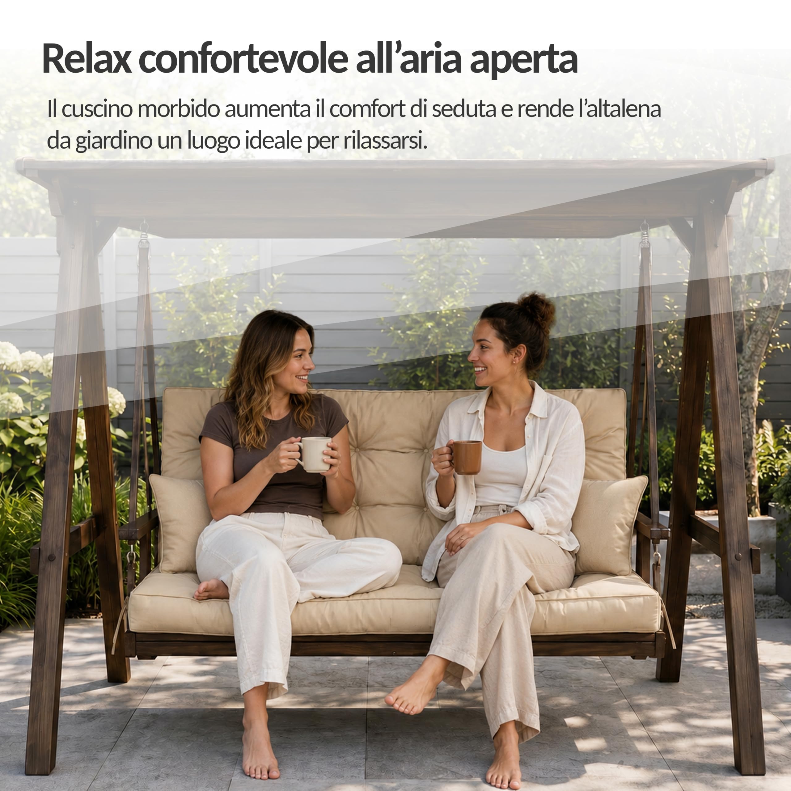 POKAR Cuscino Dondolo 3 Posti 150 cm | Cuscini da Esterno | Antracite