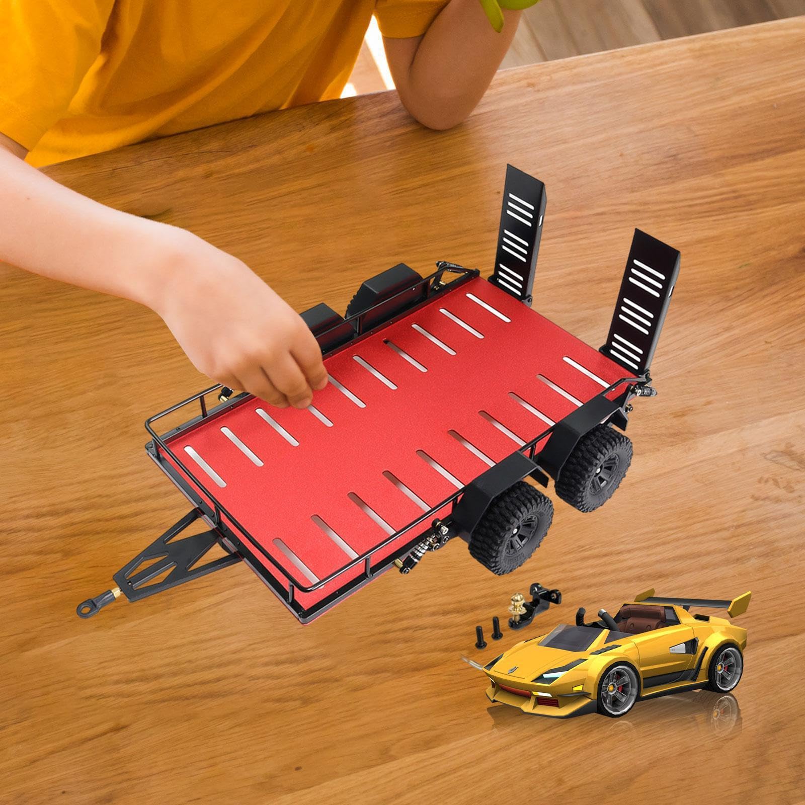 Rimorchio per auto RC con set di pneumatici, parti di ricambio | modelli di auto cingolate RC fai da te, utilizzabili a lungo termine