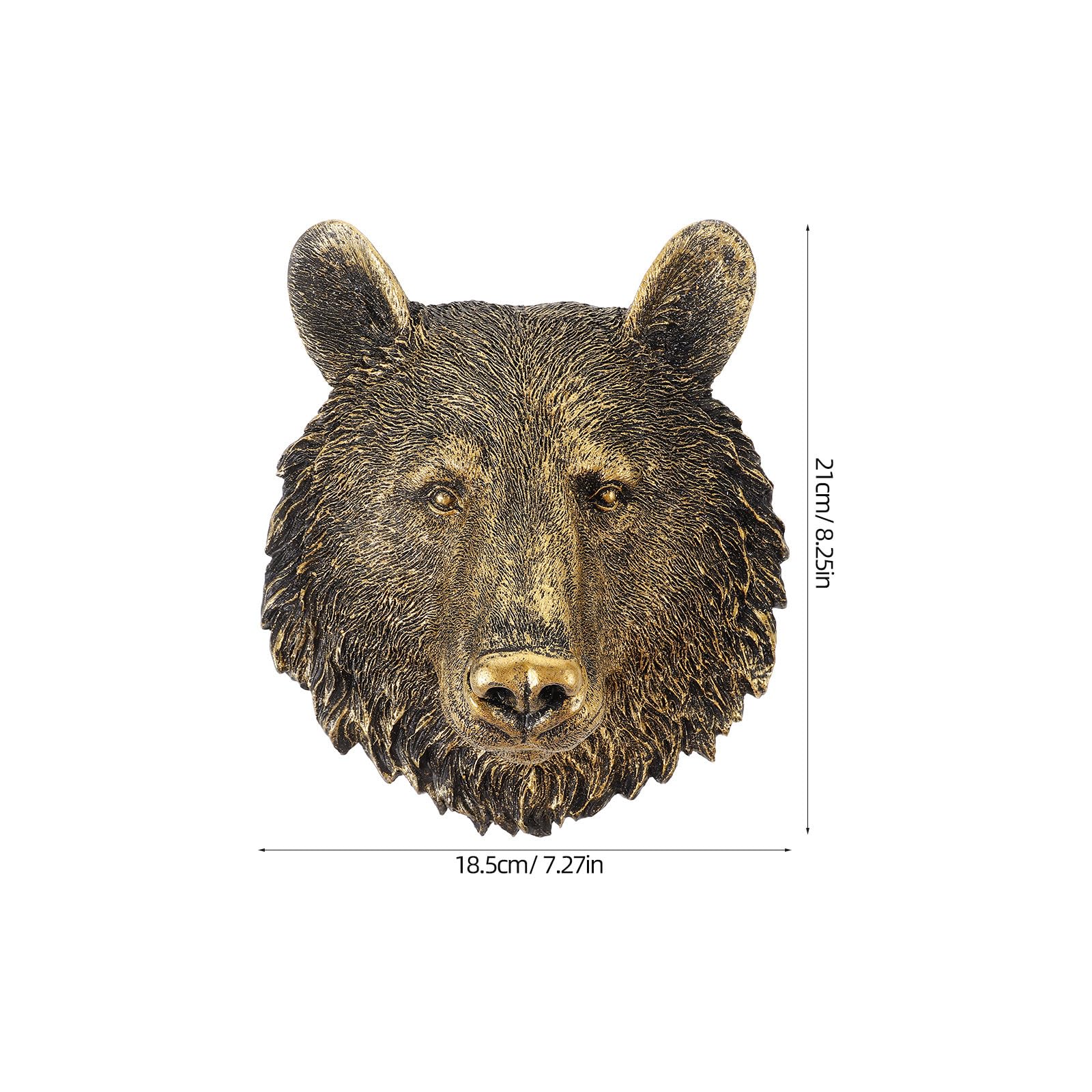 LOLIPPYY Scultura da Parete Testa di Orso in Resina Decorazione da Parete Artigianale per Casa e Ufficio Decorazione da Appendere Resistente All’Usura Dimensioni 20X23X95 CM