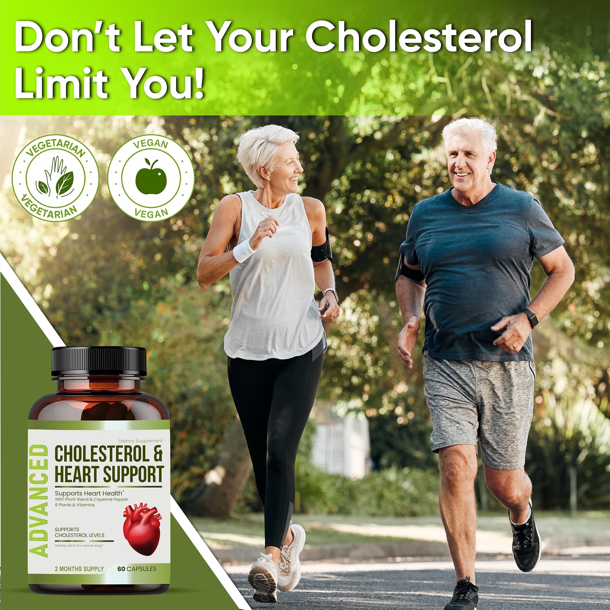 Heart Health Cholesterol Supplements - Cholesterol Health & Heart Support with Plant Sterols, Niacin & Garlic Powder.Vitamins Pills for Healthy Cholesterol and Healthy Heart.Two Months Supply. — Amazon image 3