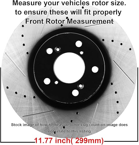 Miniatura 3 de MotorbyMotor Pastillas de freno delanteras y rotores de repuesto para Ford Fusion, Mazda 6, Mercury Milan, Lincoln MKZ Zephyr 11.772 in Rotor de