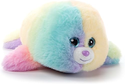 The Petting Zoo Peluche de animal de foca, animales Ombrez, juguete de peluche con sello arcoíris de 9 pulgadas
