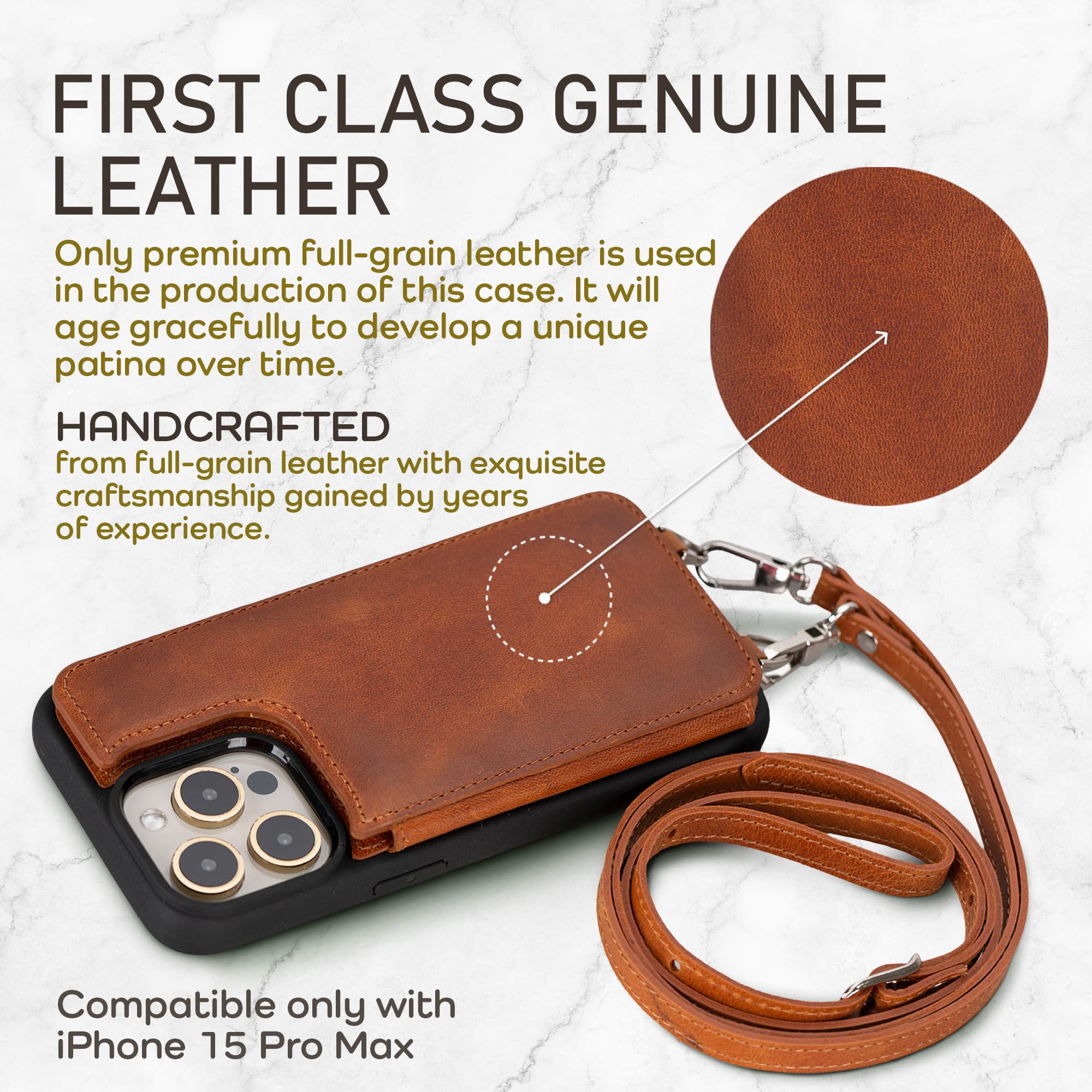 Bayelon Case For IPhone 13 Pro Max, Full Grain Leather - View #8