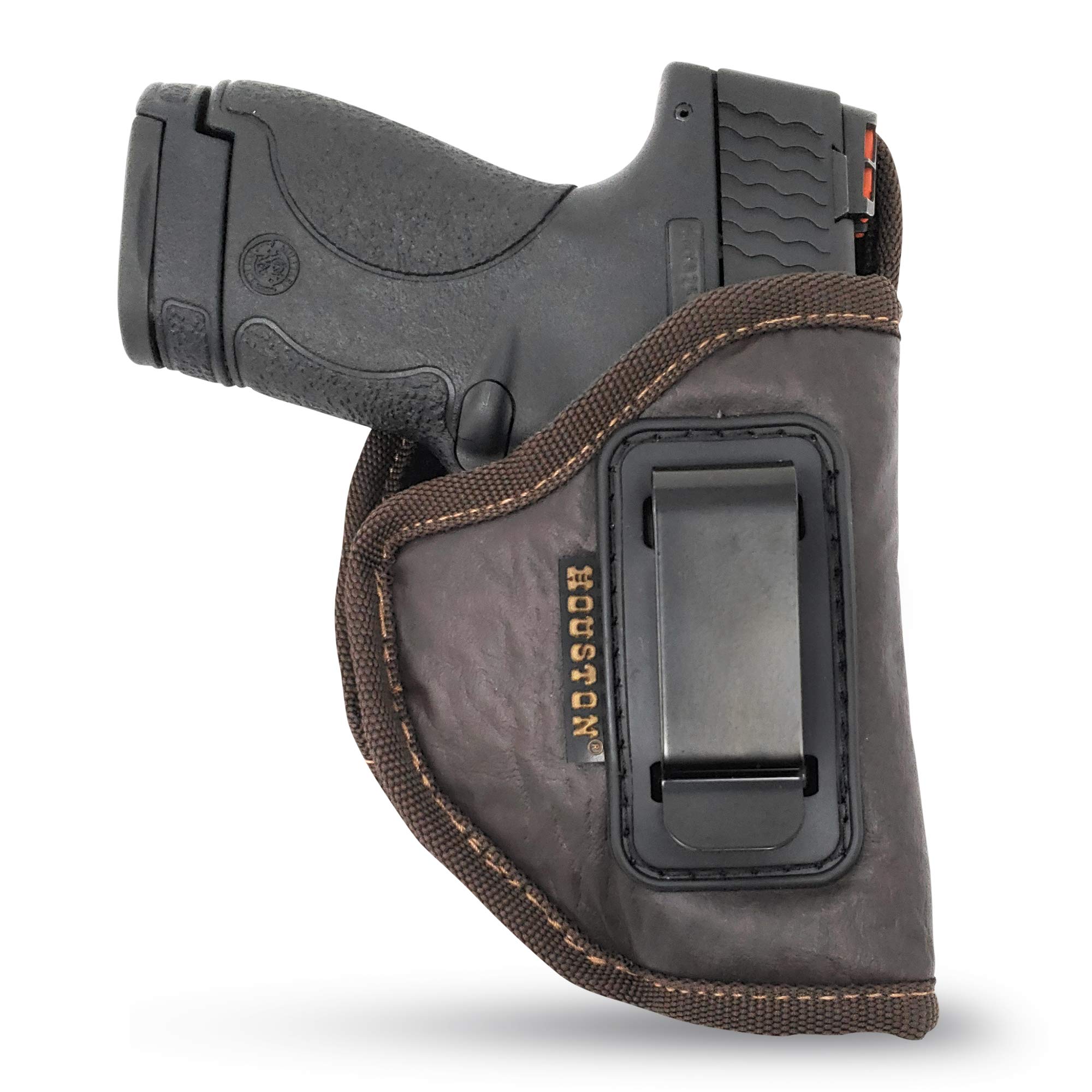 Inside Waistband Gun Holster for Men/Women for Glock 26/27/33, M&P Shield, XDS, Taurus 709, Taurus Pro C, Walther P22, Beretta Nano, SCCY Sky, Rug LC9. Eco Leather Conceal Holster by Houston