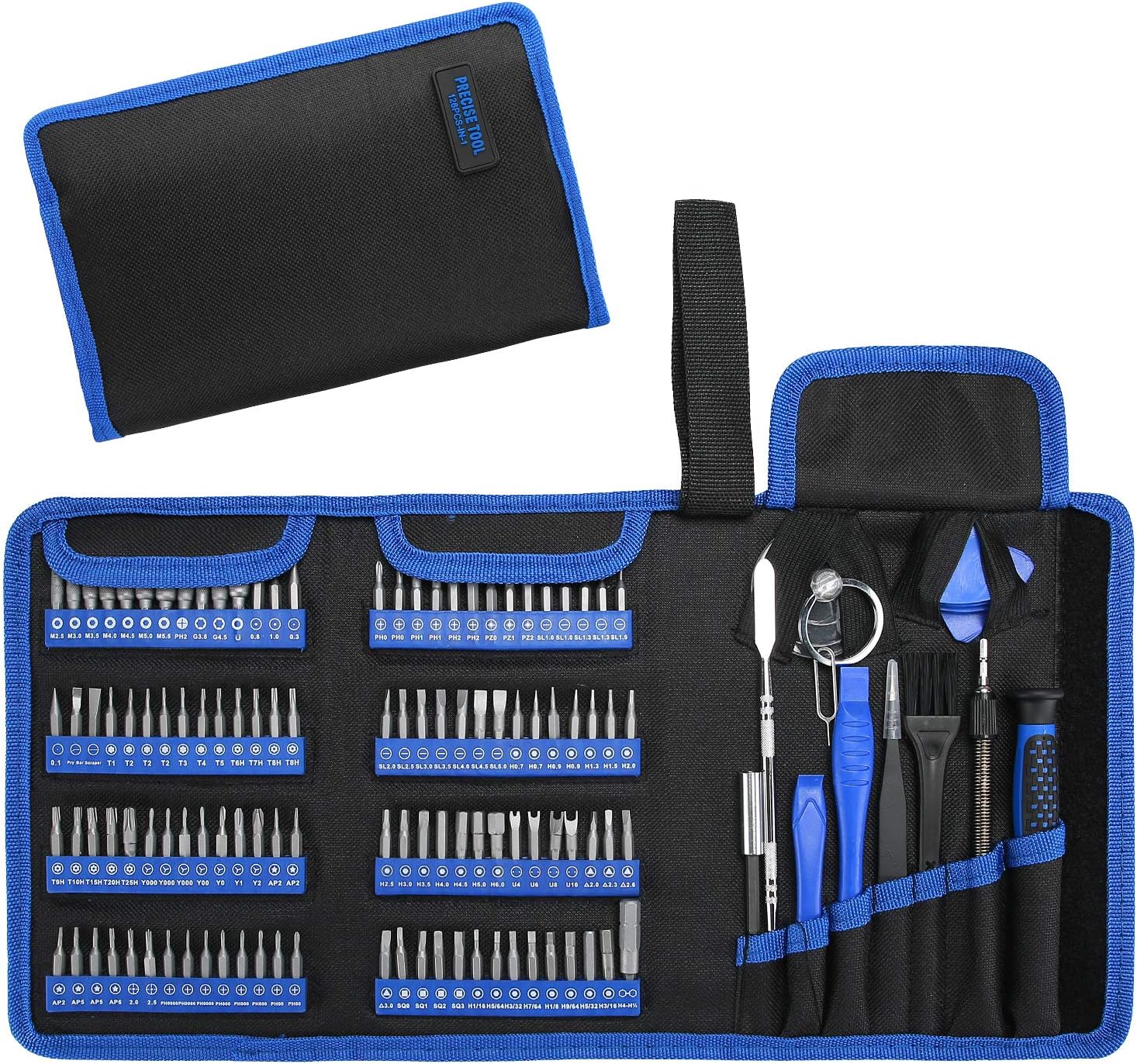 Hautton Precision Screwdriver Set, 126 in 1 Magnetic Screwdriver Kit, Multi-function Professional Repair Tool Kit with Portable Oxford Bag for Phone Laptop PC Watch Electronics and More -Black