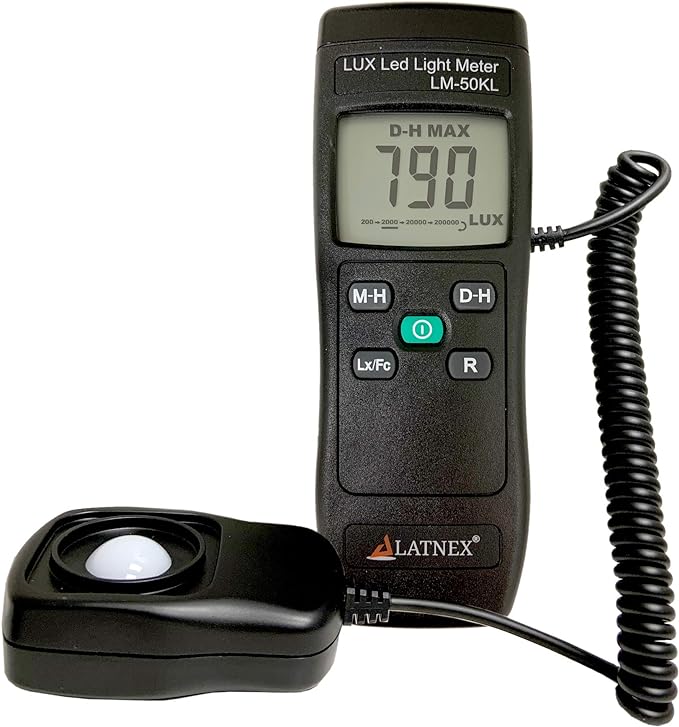 LATNEX Light Meter LM50KL Measures Lux/Fc LED