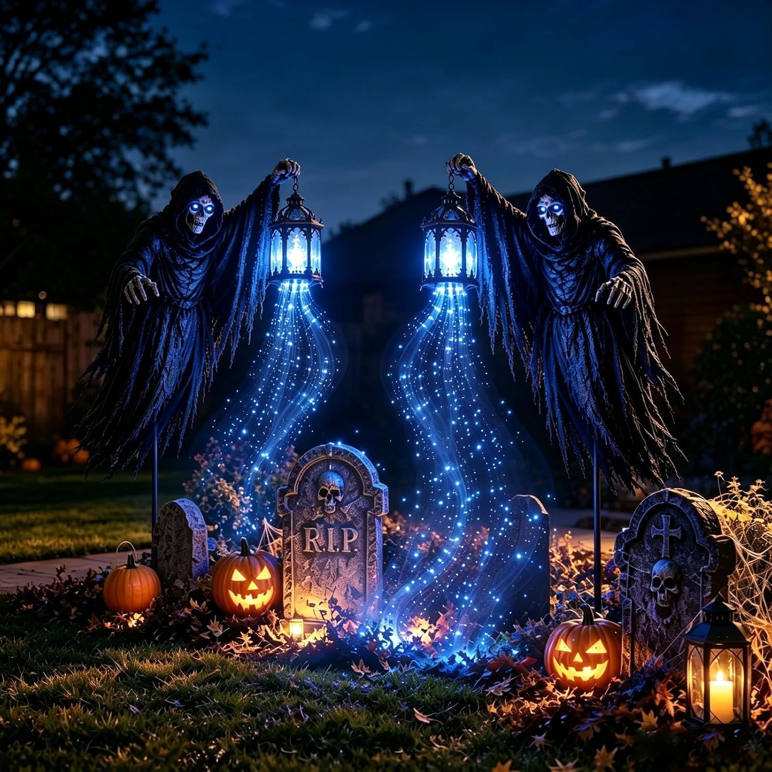 Halloween Soul Harvester Animated Garden Light, Solar Grim LED Light Decor