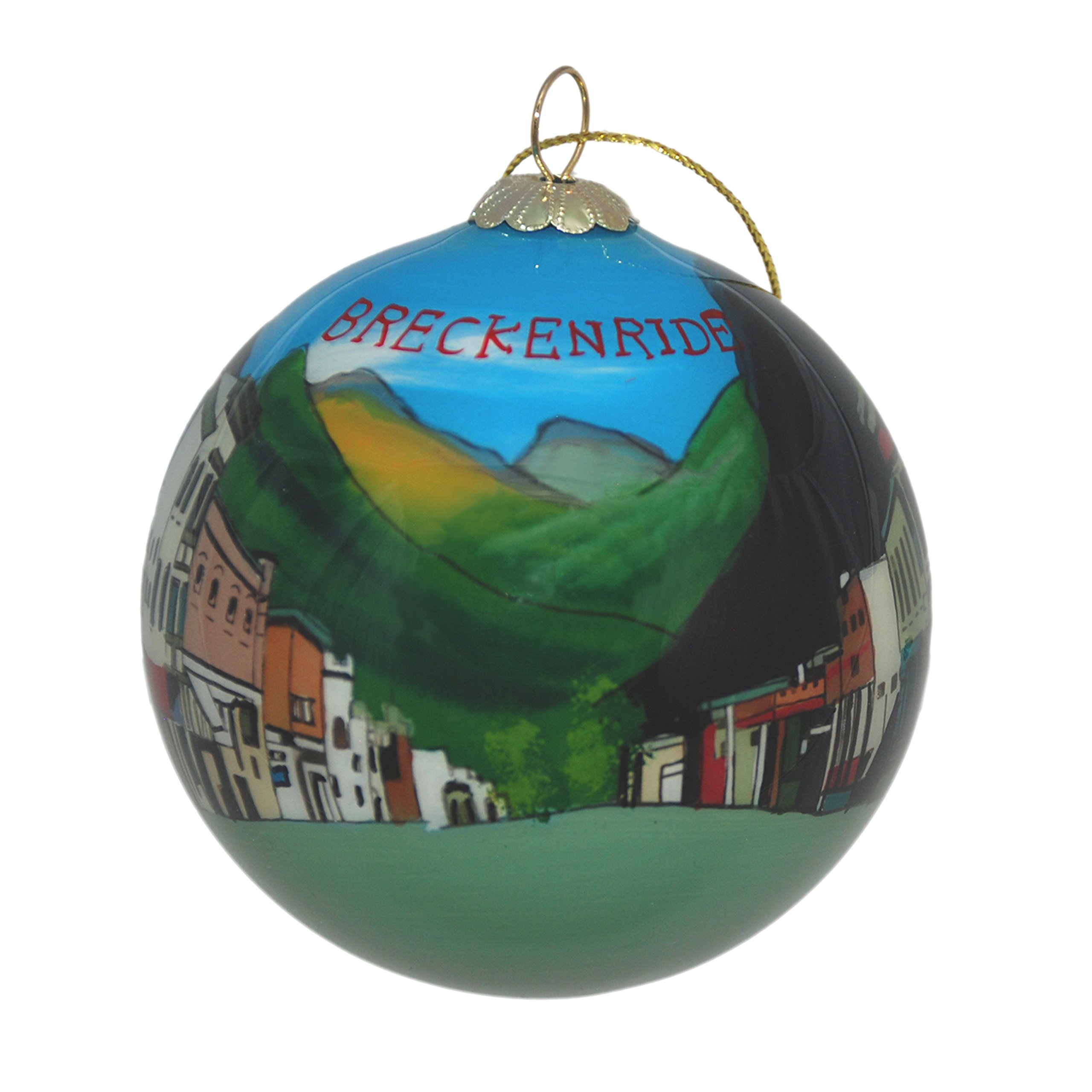 Art Studio Company - Blown Glass Christmas Ornament | Breckenridge, Colorado Summer | Hand Painted Inside | Original Art | Includes Gift Box