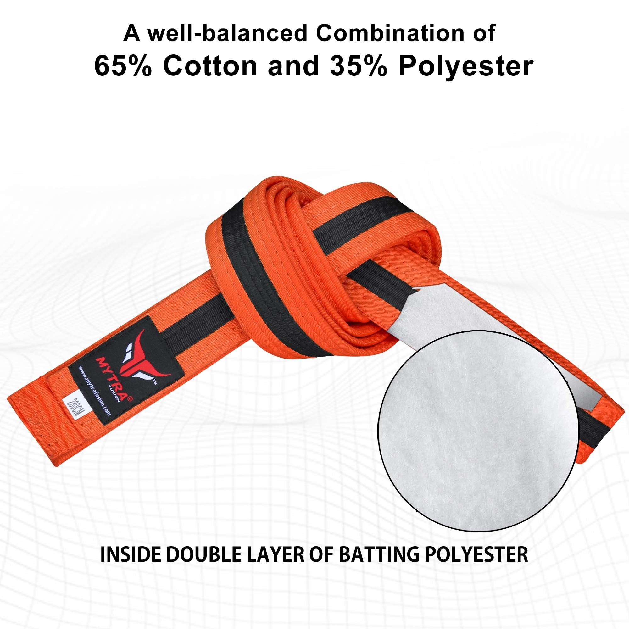Mytra Fusion Cinturon Karate Ligero y Duradero, Cinturon Artes Marciales, Cinturon Taekwondo y Cinturon de Karate para Hombres y Mujeres