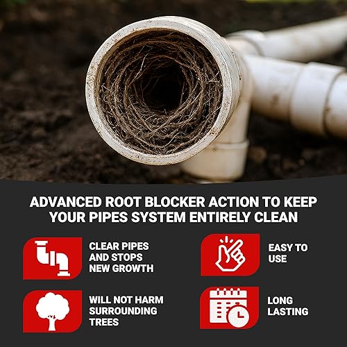 Miniatura 4 de Roebic FRK-1LB mata raíces espumoso, limpia tuberías y detiene el nuevo crecimiento, seguro para todas las fontanerías, 1 libra de color blanco