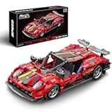 1:18 Technic Super Sports Cars Model Sets - 426 PCS Red MOC Building Block Car Raceing Engineering Toys - Gift Idea for Adults Boys Girls for Play and Display Collection