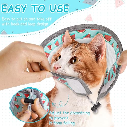 Miniatura 3 de Collar de cono para gato suave, collar ajustable de recuperación para gatos, collar isabelino ligero para dejar de lamer el cono E de mascota para