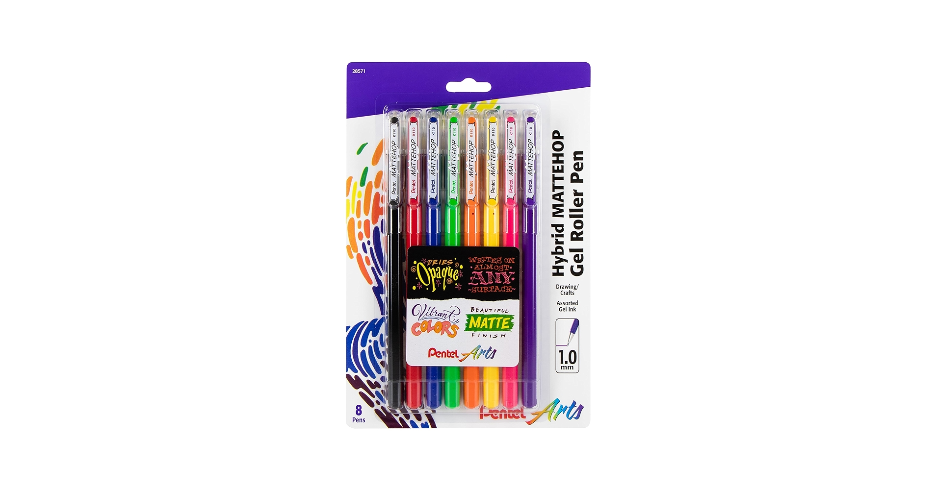 Amazon.com: Pentel Arts Hybrid MATTEHOP Gel Roller, 1.0mm, Matte