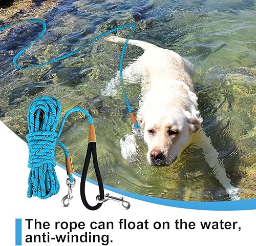 Miniatura 6 de lynxking Correa larga reflectante para perro de 15, 30 y 50 pies, cable de entrenamiento con asa acolchada, cuerda resistente para cachorros, perros
