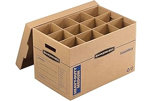Bankers Box Heavy-Duty Moving Box for Kitchens with Glassware and Dish Dividers
