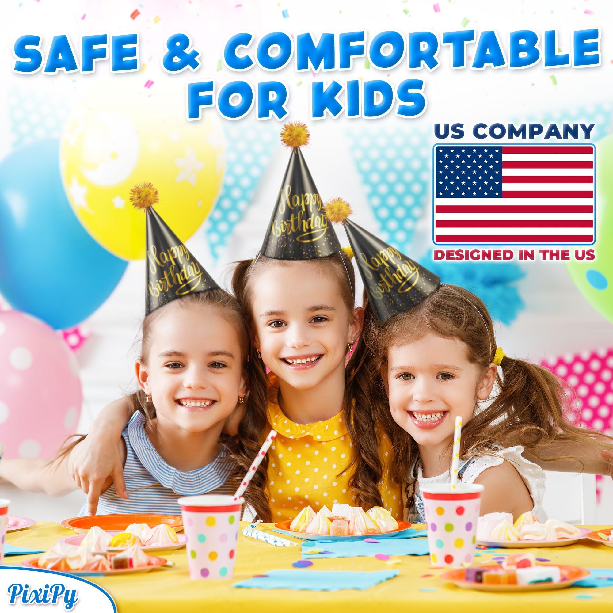 Birthday Party Hats for Kids - 10 Pieces - Celebration Headwear for Unforgettable Parties