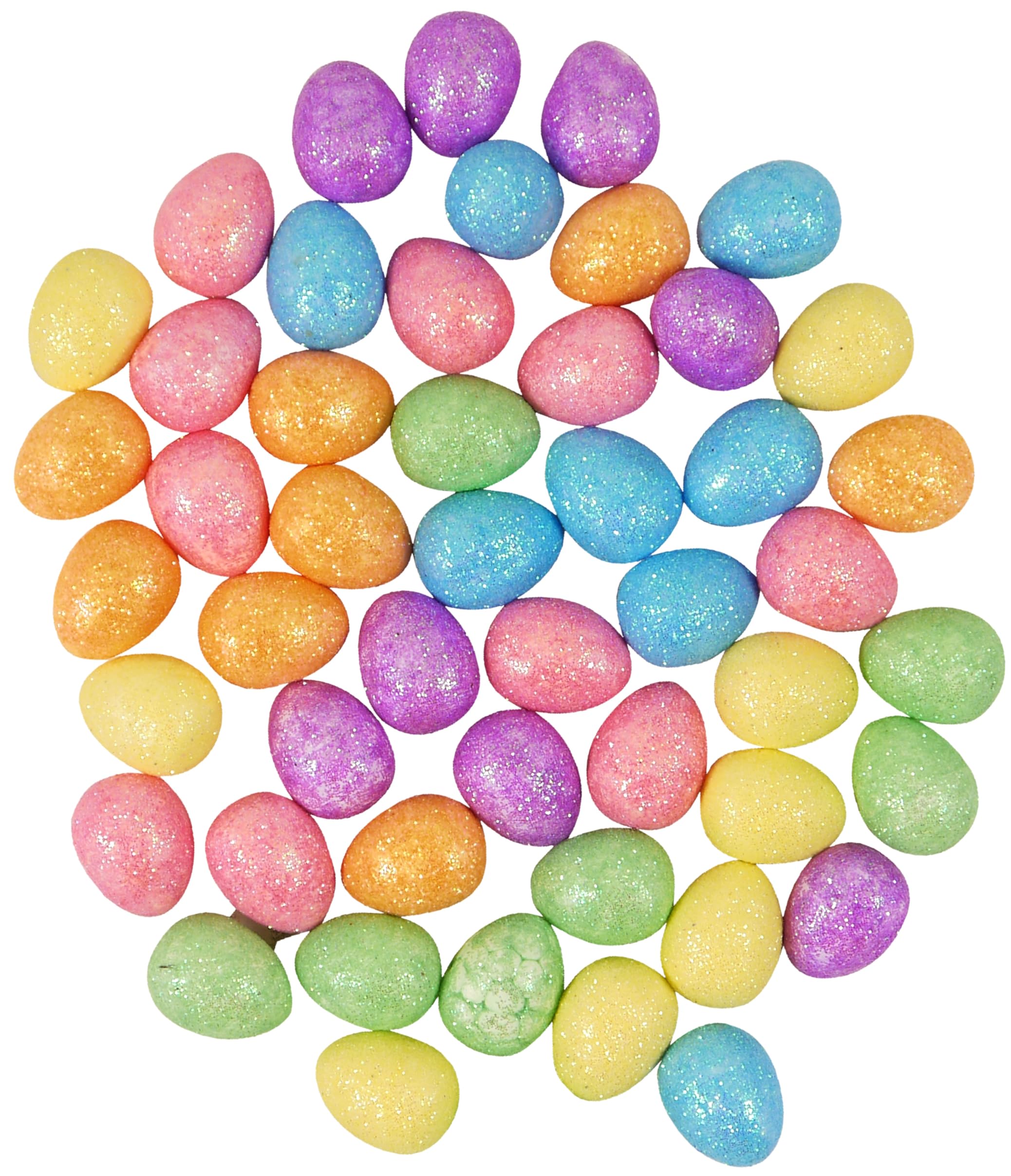 Quickdraw 50 Mini Colourful Glitter Foam Easter Eggs Decorating Bonnets Craft Egg Hunt
