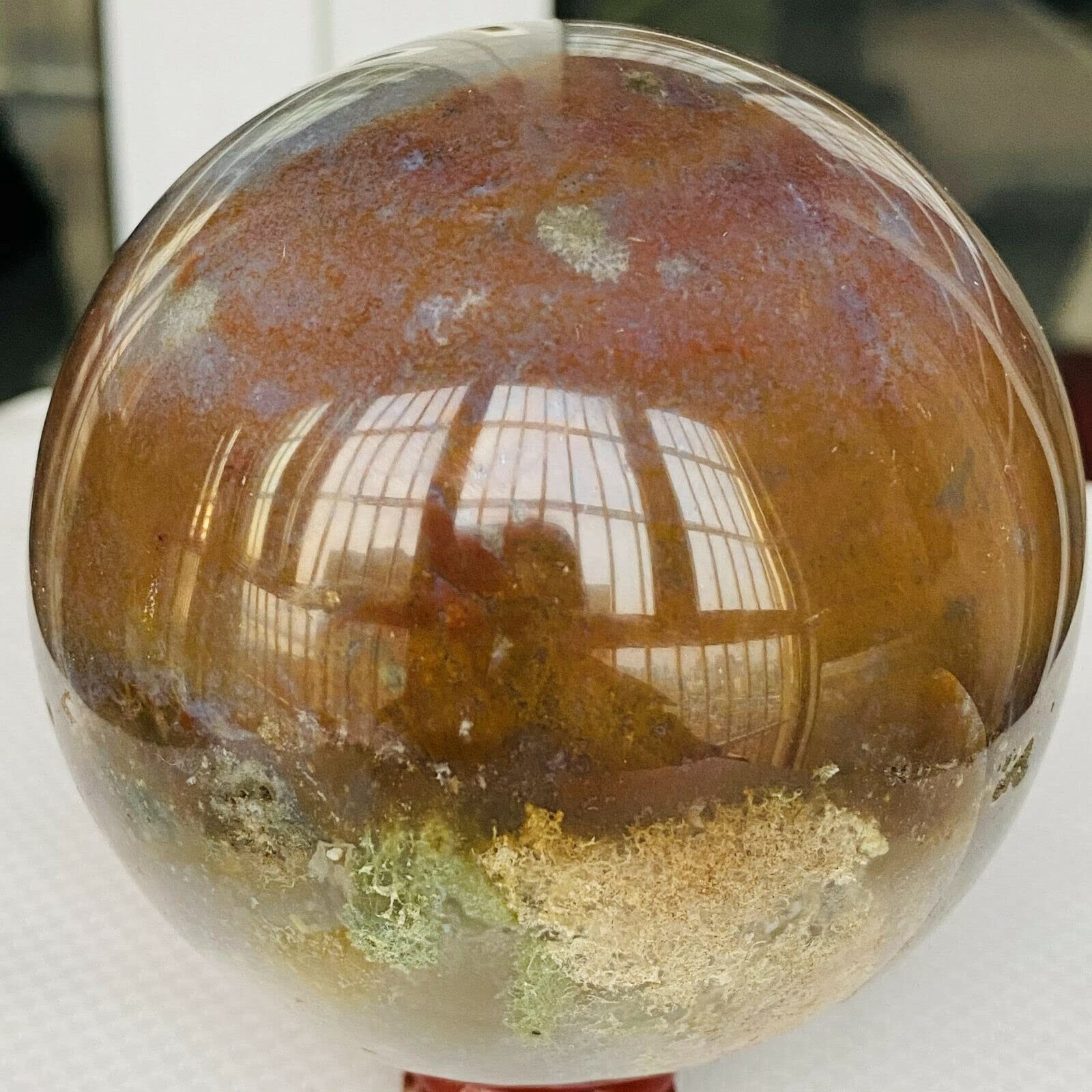 Decorazione in Cristallo 800 g Sfera di Quarzo Diaspro Naturale dell'Oceano Sfera di Cristallo miracolosa Collezioni di casa