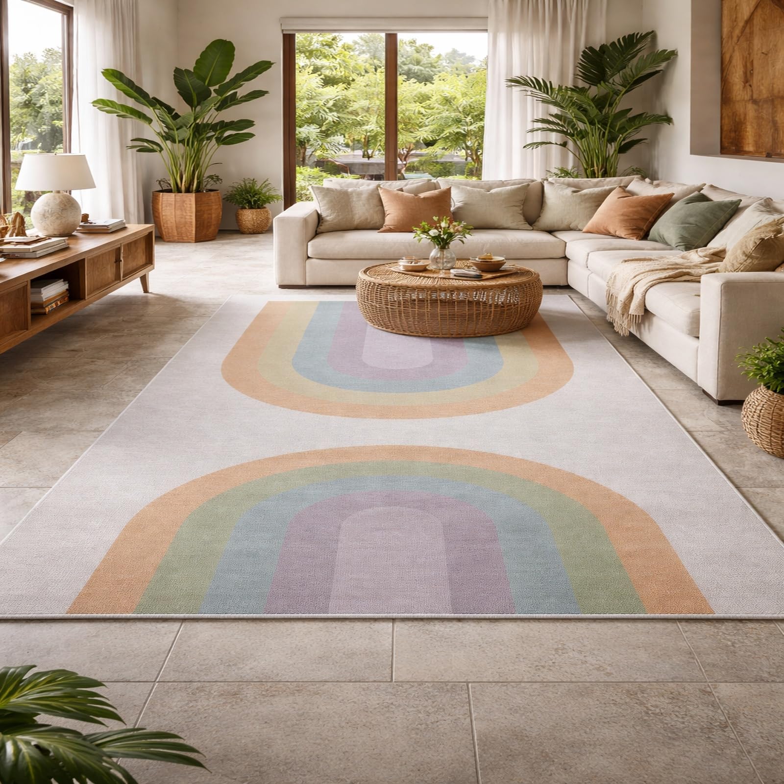 Tapis de décoration de la maison géométrique violet bleu 120x200 cm
