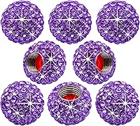 Vista 13 de 4 piezas de tapas de vástago de válvula de neumático con cristal brillante de diamante, tapas de válvula de neumático de rueda de coche con brillo