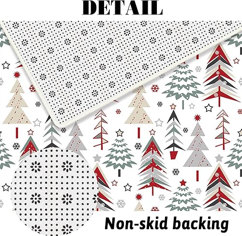 Miniatura 5 de MEHOFOND Juego de 4 cortinas de ducha de árbol de Navidad, juego de cortinas de ducha de Navidad con cortina de ducha y alfombras, cubierta de tapa