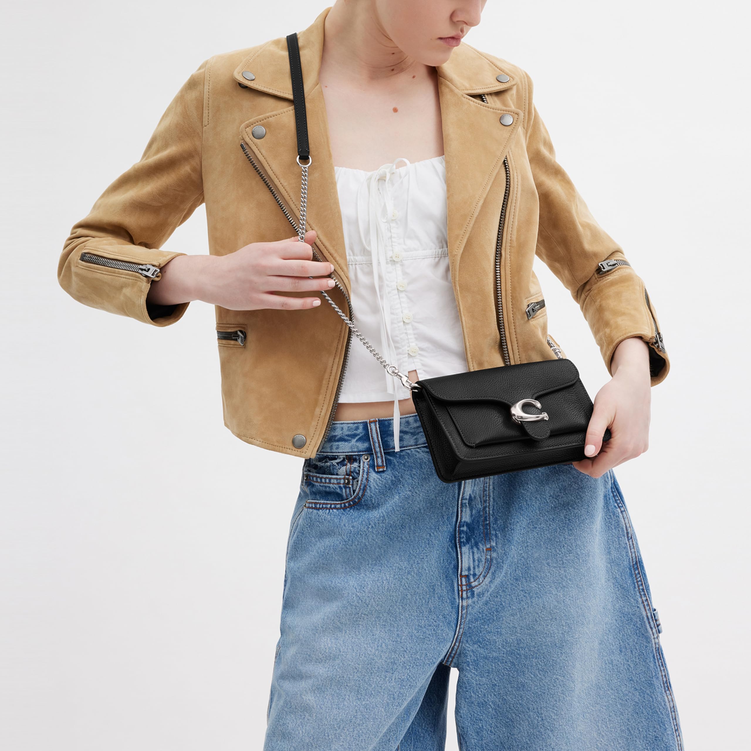 COACH, Womens, Tabby Chain Clutch, Black 1, One Size