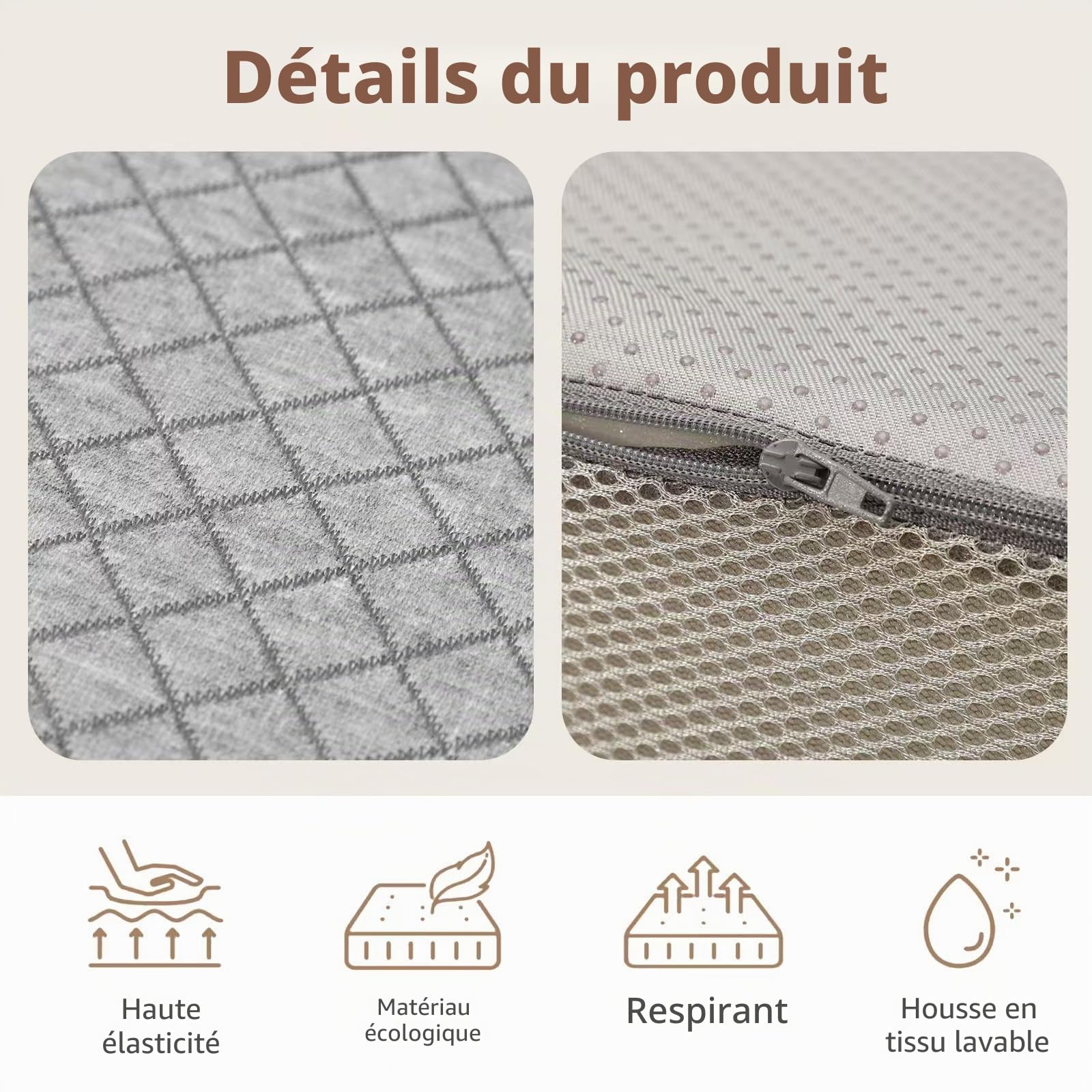 Gwydre Tri-Fold Memory Foam Mattress, Mattress Portable Floor Bed with Washable Cover, Collapsible for Travel & Camping & Yoga