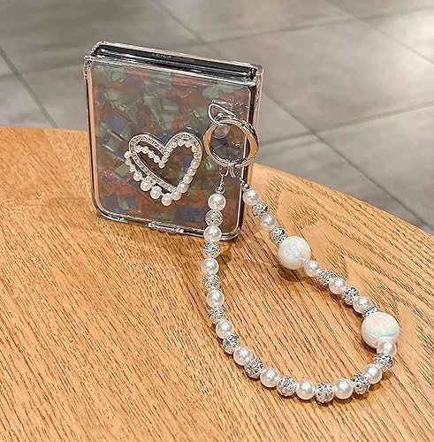 Miniatura 5 de Funda para Samsung Galaxy Z Flip 7 FEZ Flip6, diseño femenino de corazón de amor, funda para teléfono Flip7 FE con purpurina y parte trasera de