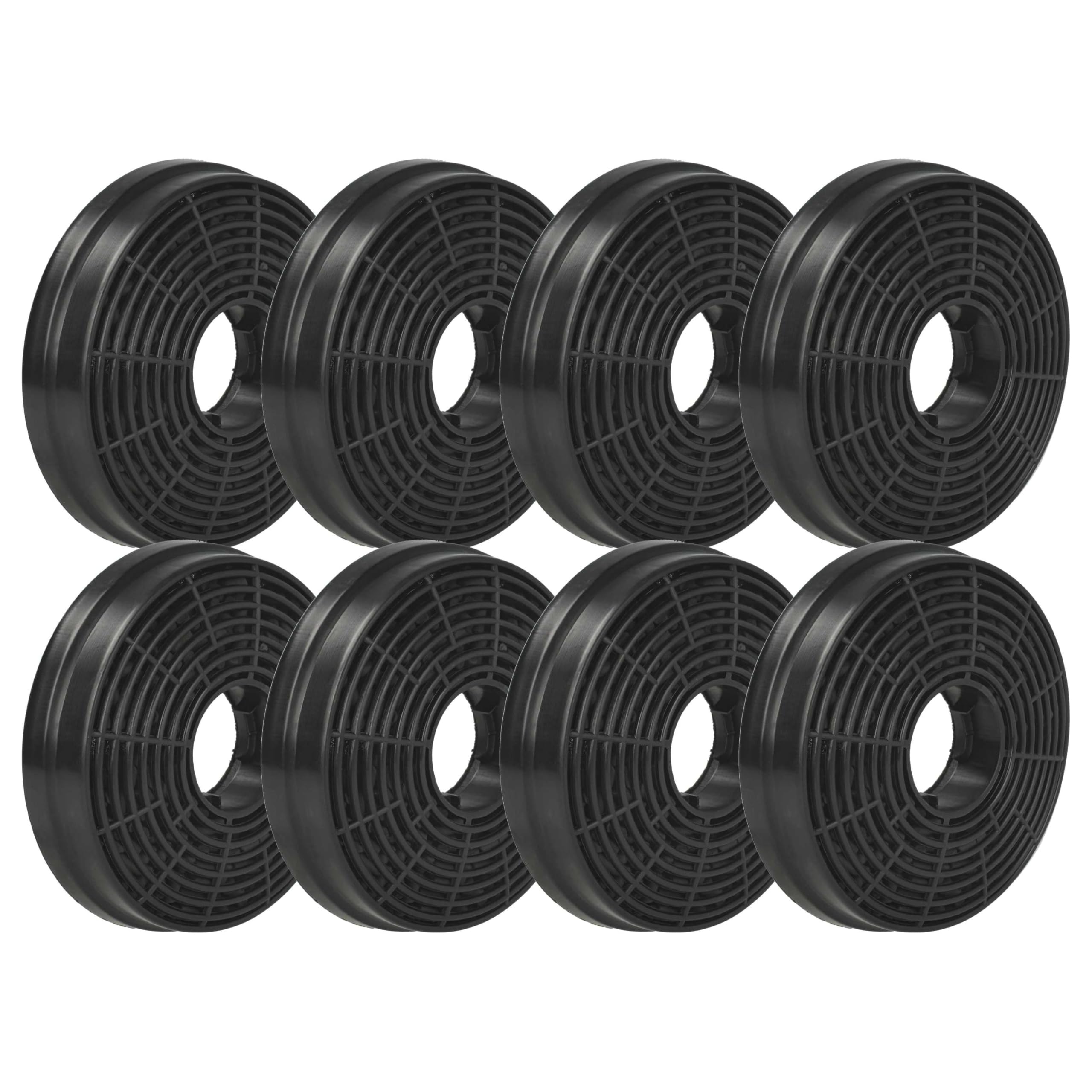 vhbw 8x Aktivkohlefilter kompatibel mit PKM KH1727-3H | KH 60-6, KHU-60EB, UBH 6002-2 H, RH 6091, UBH6002T Dunstabzugshaube - 10,5 cm