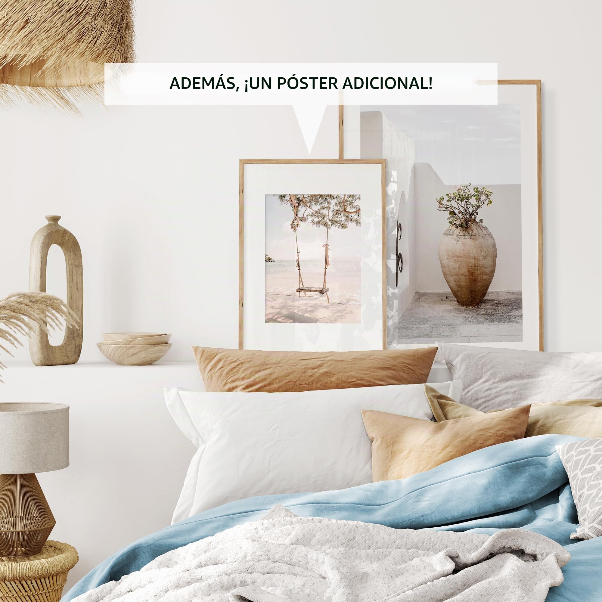 OHBIMBA® Set De 3 Cuadros Decoracion Salon Modernos Con Laminas Decorativas Pared Decoracion Marinera - Cuadros Decorativos Decoracion Pared - Lienzos Decorativos Tamaño 50 X 70 cm - Colección Playa