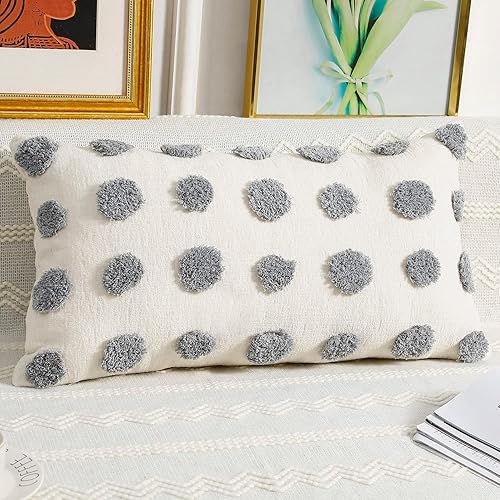 Fundas decorativas de cojín lumbar de 12 x 24 pulgadas, fundas de cojín largas de felpilla súper suave para casa rural, sofá, cama, sala de estar,