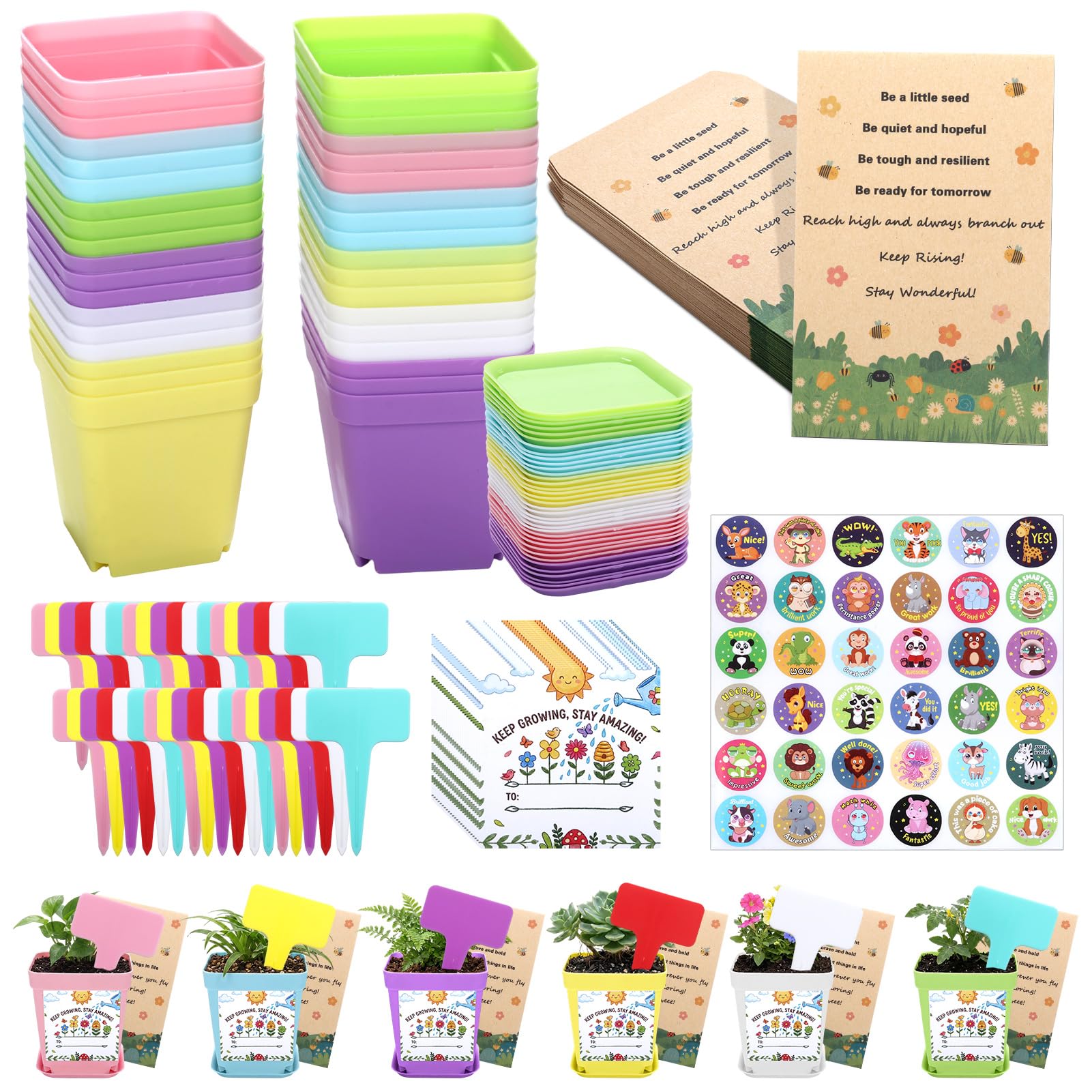 Joyesplay 36 Pack Gifts for Students from Teachers,Flower Pots and Envelopes School Leavers Gifts End of Year Term Gift for Year 6 Students