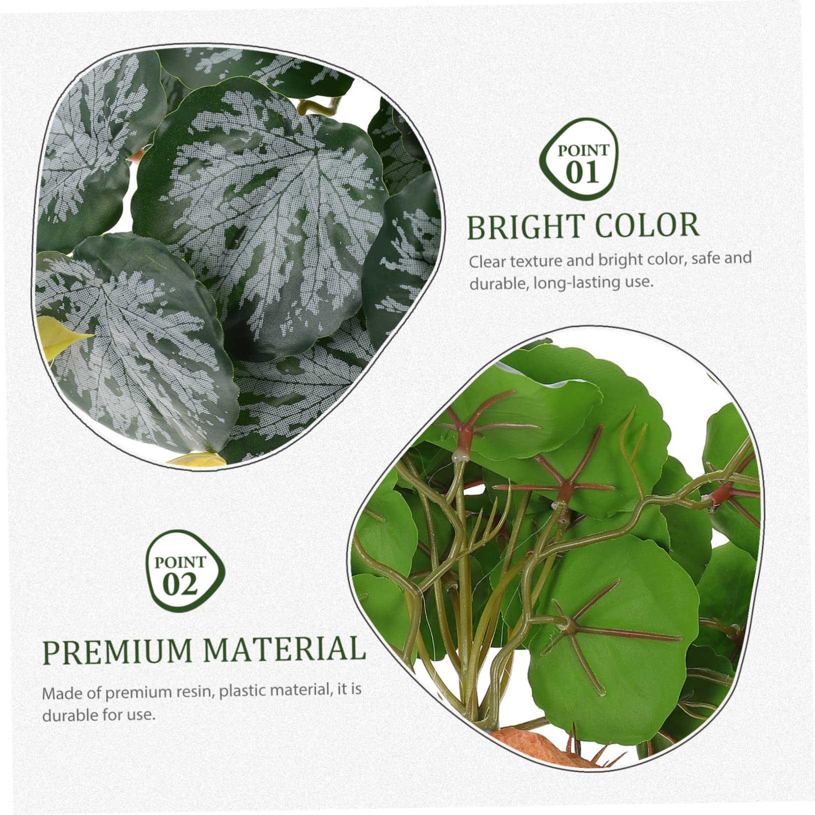minkissy 3pezzi Decorazione Per Terrario Con Piante Artificiali Accessori Per Rettili Simulazione Realistica Di Piante Verdi Per Habitat Di Tartarughe Lucertole e Altri Animali Effetto