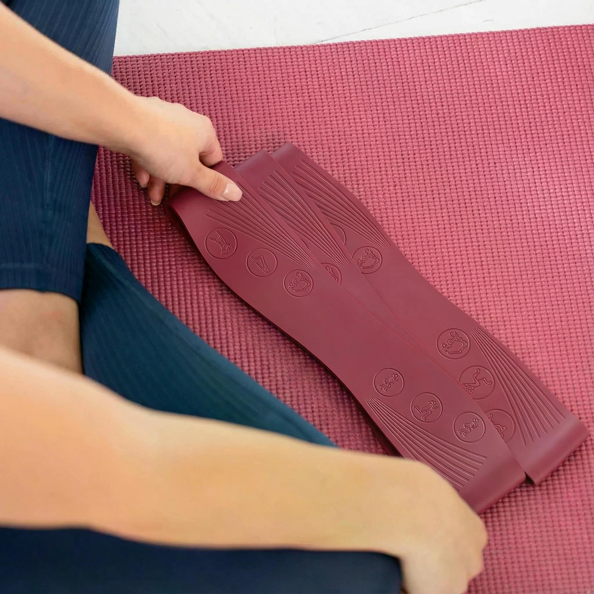 NEOLYMP Pilates Fitnessbänder - Resistance Bands 3er Set – 3 Widerstandsstufen 9/14/18 kg – Silikon Gymnastikband rutschfest für Pilates, Yoga & Bauch Beine Po