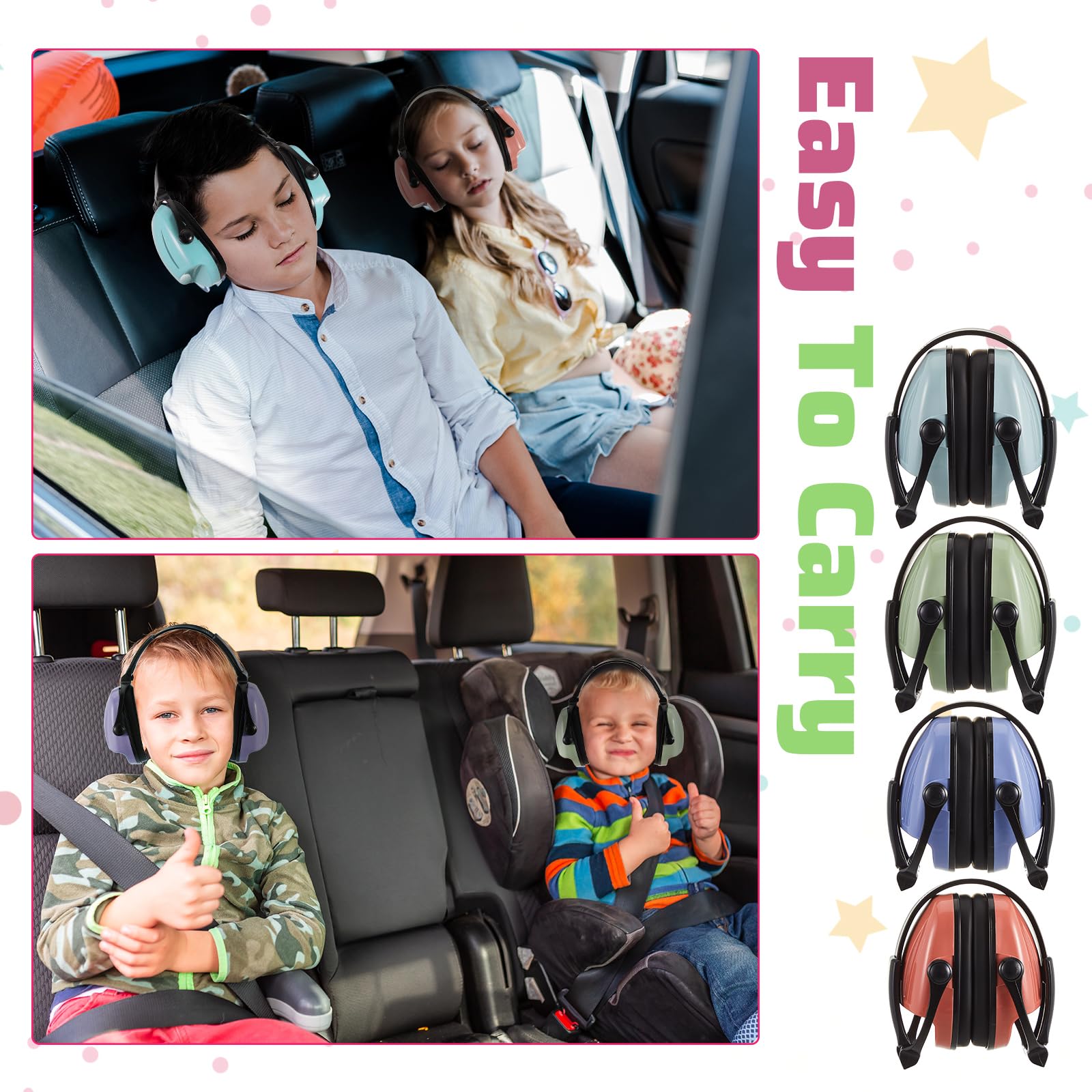 Amylove 12 Stücke Kinder Ohrenschutz Geräuschunterdrückung Kopfhörer Ohrenschützer Bulk 30db Sensorische Kopfhörer (Pastell-Stil)