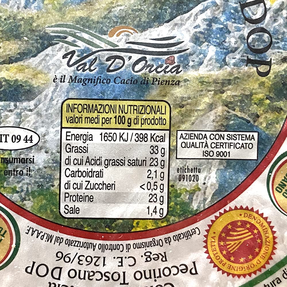 Pecorino Toscano g.U. Schafskäse Halb Formen, Gewicht von Kg. 1,1